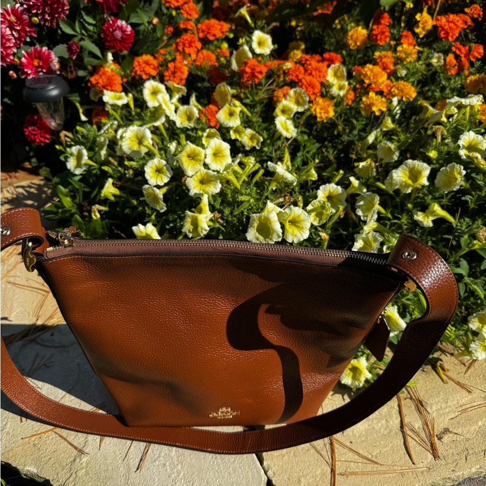 Coach Brown Leather Tote Shoulder Bag - Picture 5 of 7